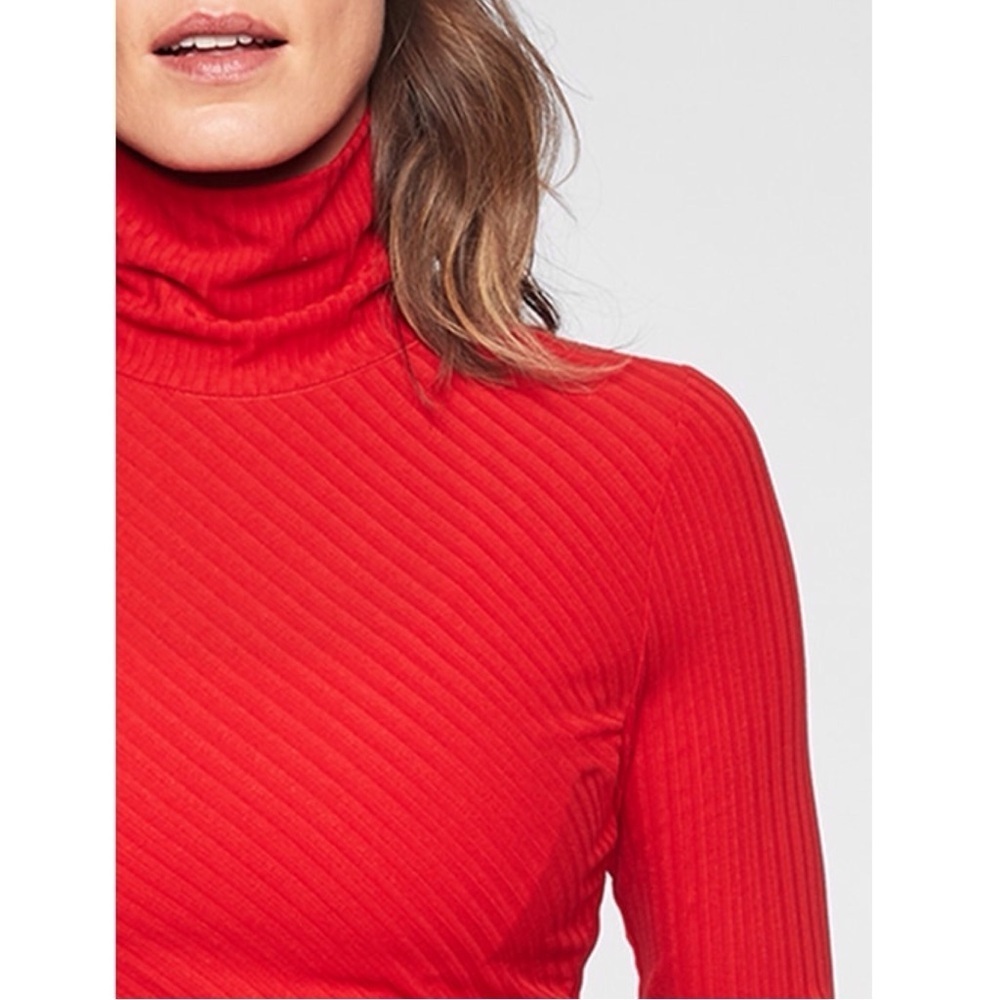 Athleta Red Essence Ribbed Turtleneck - Picture 4 of 14